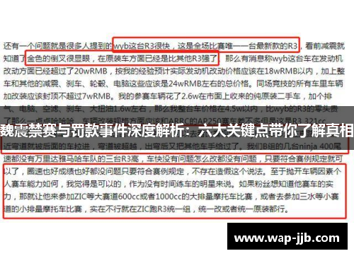 魏震禁赛与罚款事件深度解析：六大关键点带你了解真相